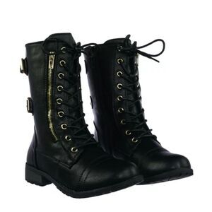 FOREVER LINK MILITARY LACE UP COMBAT BOOT-W-LUG  MATERIAL METAL HARDWARE TODDELE